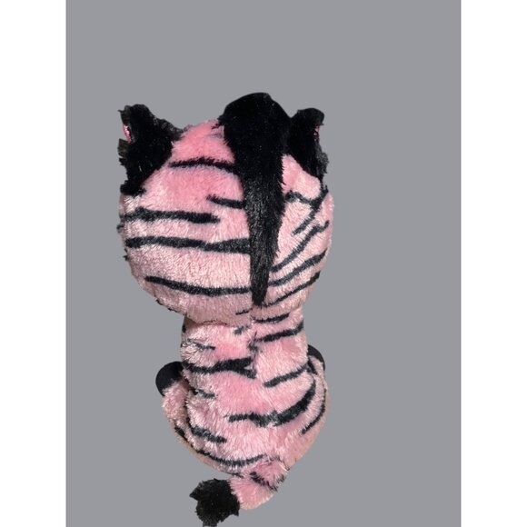 Ty Beanie Boos Zoey Plush Pink Zebra With Glittery Eyes  Stripes Stuffed Animal - Picture 9 of 12